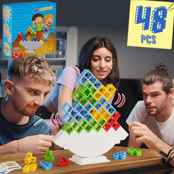 48 Block Brick Balance Stacked Game swing